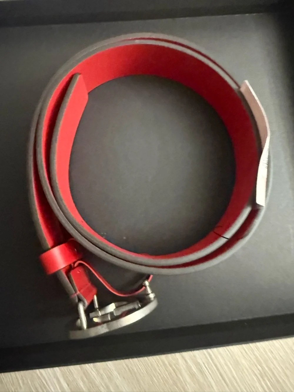 Brand new with box Gucci Red Leather Belt with Interlocking Buckle size 95